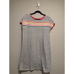 Boden Women Striped Tunic Dress Navy White Multi Color Accent Size US 12R